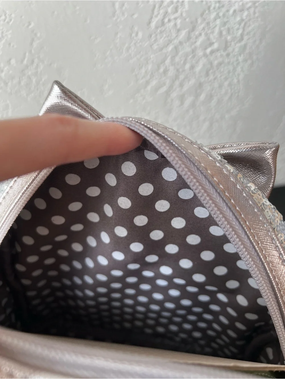 Loungefly Disney Mickey Minnie Mouse Silver Sequin Mini Backpack - NWT